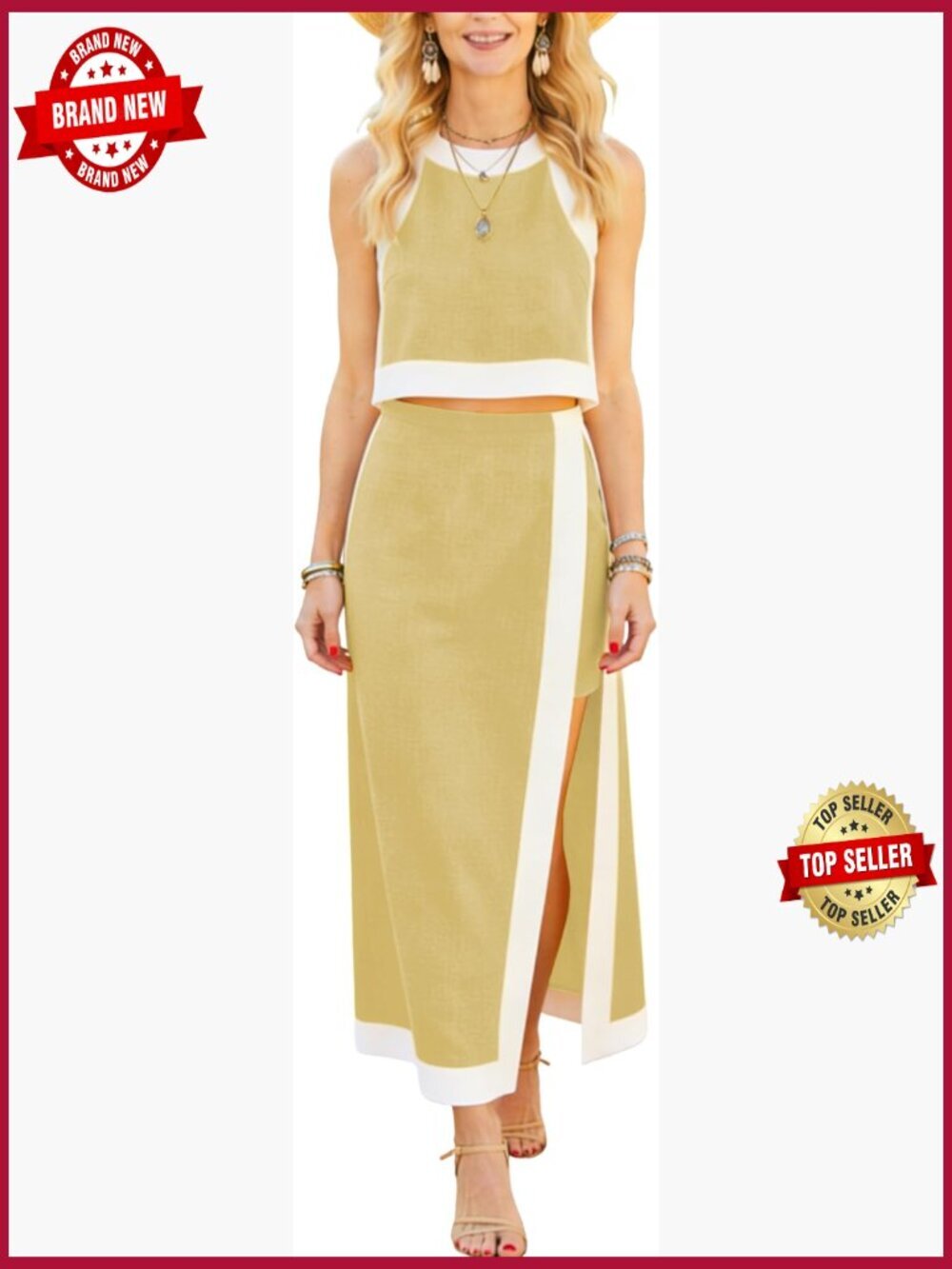 Sleeveless Skirt Set with Pockets Summer Outfit